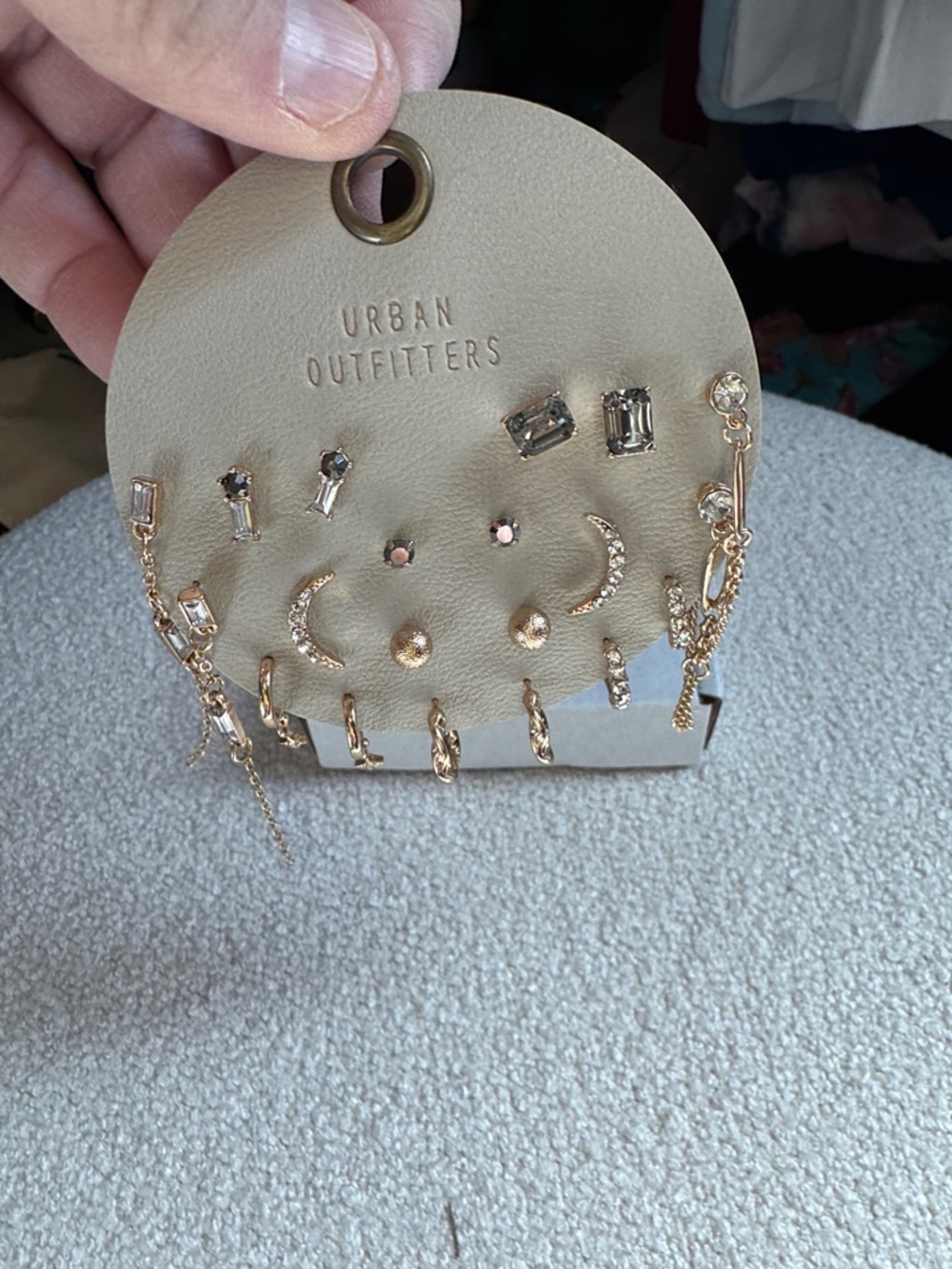 Urban Outfitters Gold Toned Gem Mixed Earring Pack NWT